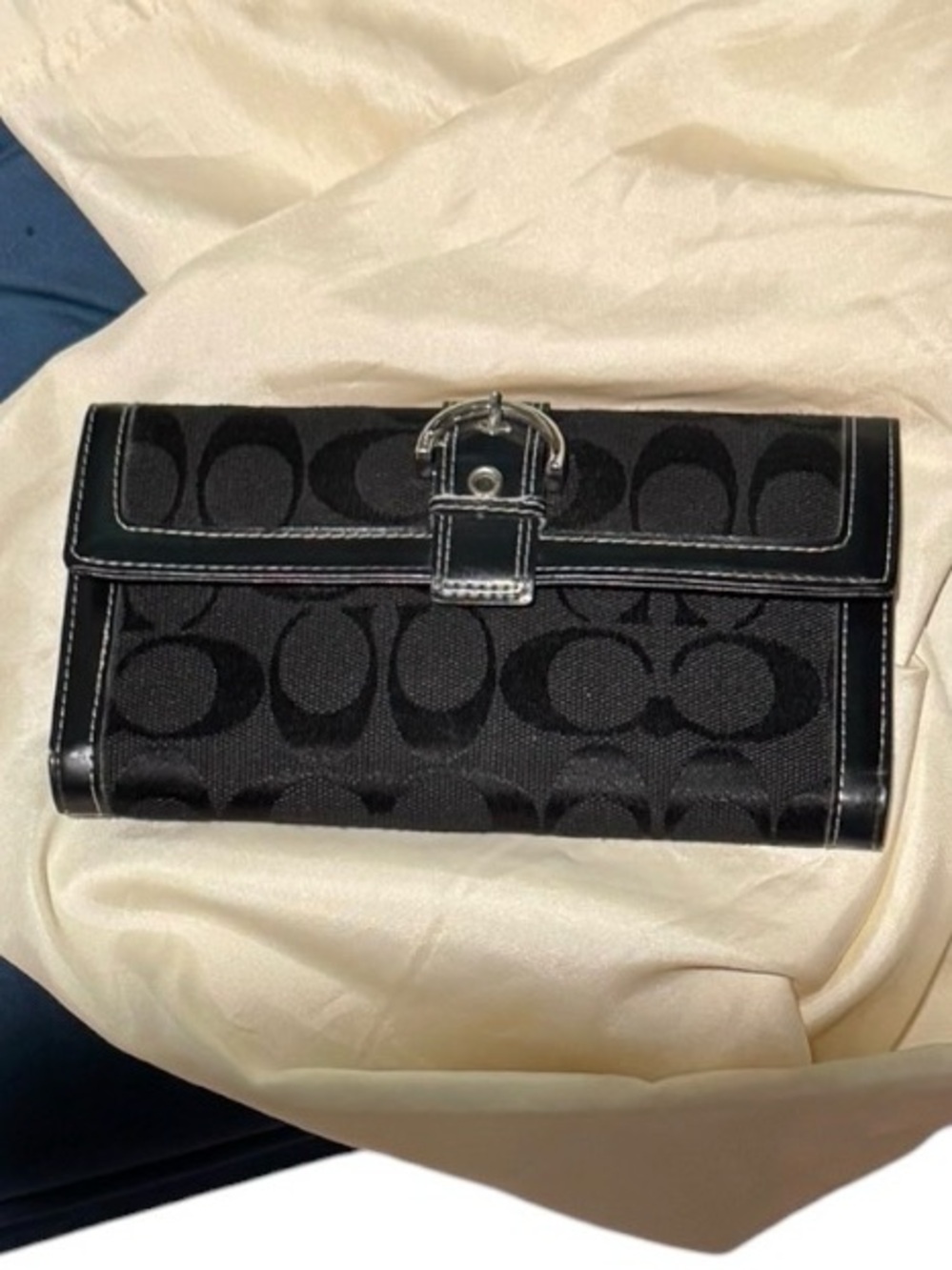 Vintage Coach Soho Black Leather Bifold Wallet
